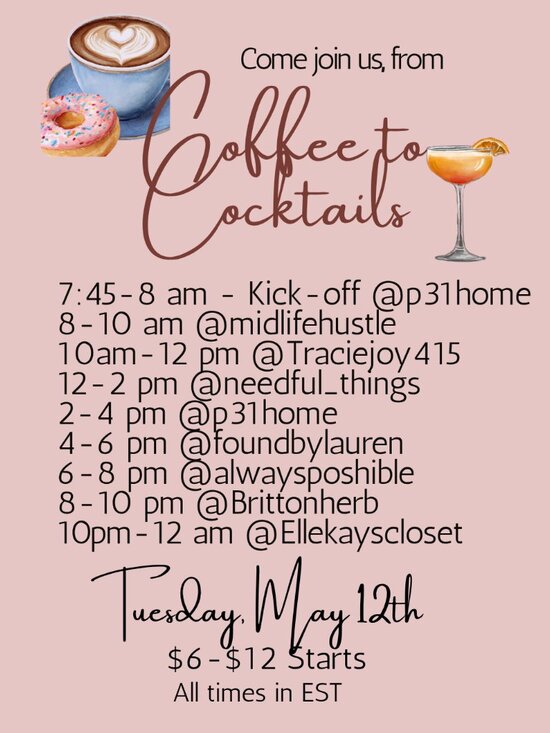 Accessories - Live 5/12 From Coffee to Cocktails Raid Train